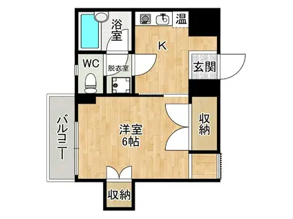 ビブレ北方(1K/4階)の間取り写真