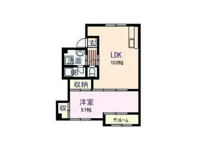 YSハイツ(1LDK/1階)の間取り写真