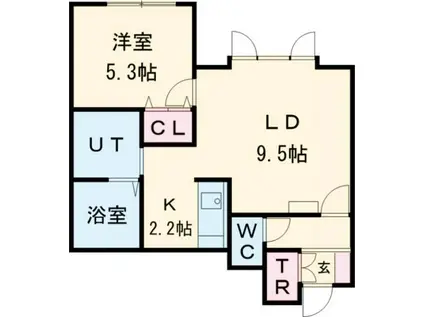 イースエピカA(1LDK/2階)の間取り写真