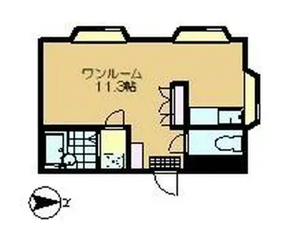 スキップハイツ(ワンルーム/2階)の間取り写真
