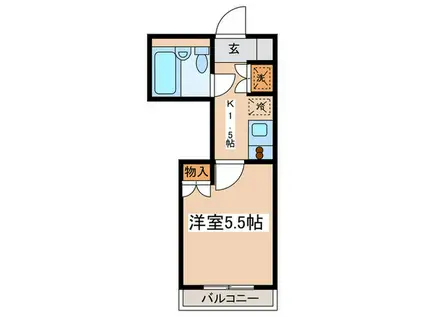 ワコーレエレガンス秦野(1K/1階)の間取り写真