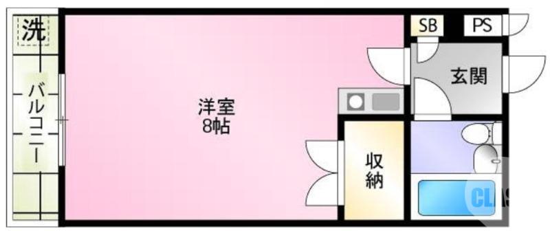 ハイツホワイトヘロン(ワンルーム/2階)の間取り写真