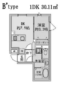 FABRIC蒲田ウエスト RESIDENCE(1DK/5階)の間取り写真