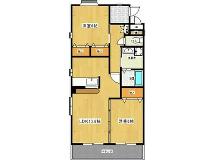 エコトピア上川原(2LDK/2階)の間取り写真