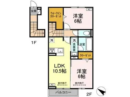 ブランフルール(2LDK/2階)の間取り写真