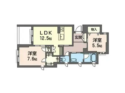 ディーノ(2LDK/2階)の間取り写真