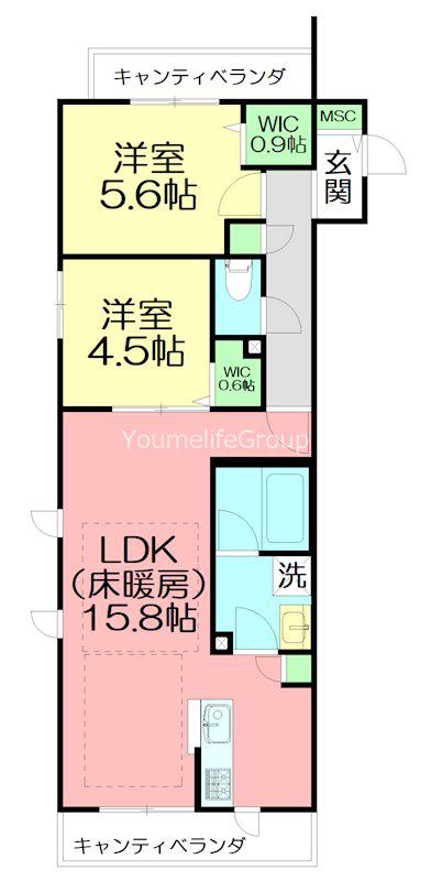 MAISON VERTU(2LDK/3階)の間取り写真