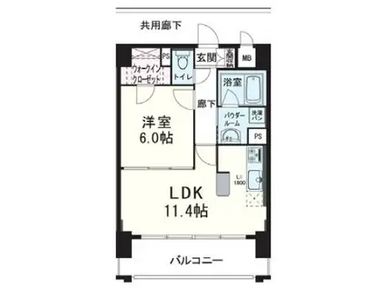 TOMODOAL北梅田(1LDK/5階)の間取り写真