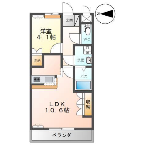 鹿嶋アーバンスクエア(1LDK/1階)の間取り写真