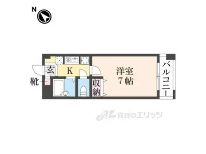 グラフィーネ草津野路(1K/3階)の間取り写真