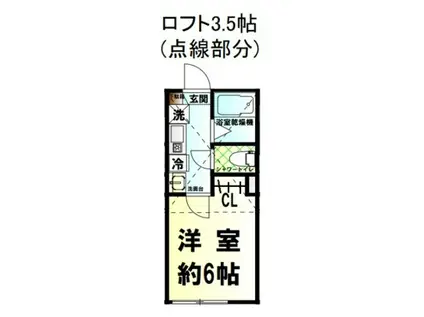 HERMITAGE S(1K/2階)の間取り写真