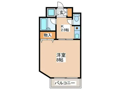 メゾンソレイユ(1K/6階)の間取り写真