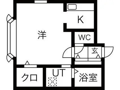 地下鉄東豊線 北１３条東駅 徒歩3分 2階建 築25年(1K/2階)の間取り写真