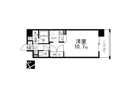 グラン・トリアノン(1K/5階)の間取り写真