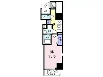 RAFFINE(1K/2階)の間取り写真