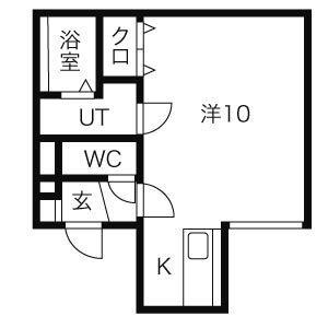 SWEETBAY小樽(1K/1階)の間取り写真