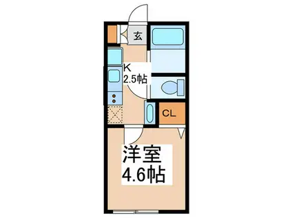 IXIA梶ヶ谷(1K/2階)の間取り写真