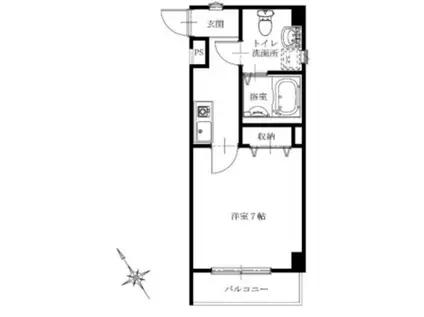 エナリビルIII(1K/3階)の間取り写真