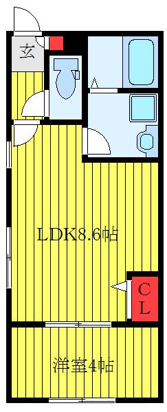 ゼフィルス(1LDK/3階)の間取り写真