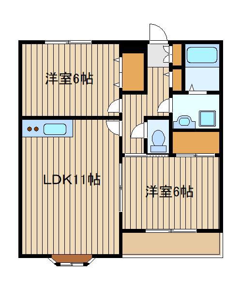 パインルートツー(2LDK/2階)の間取り写真