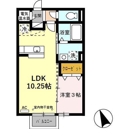 サンハイム(1LDK/1階)の間取り写真