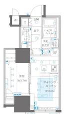 ZOOM信濃町(1DK/11階)の間取り写真