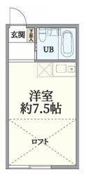 クロノス小平ノース(ワンルーム/1階)の間取り写真