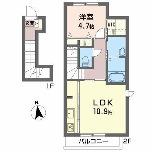 ブランチ(1LDK/2階)の間取り写真