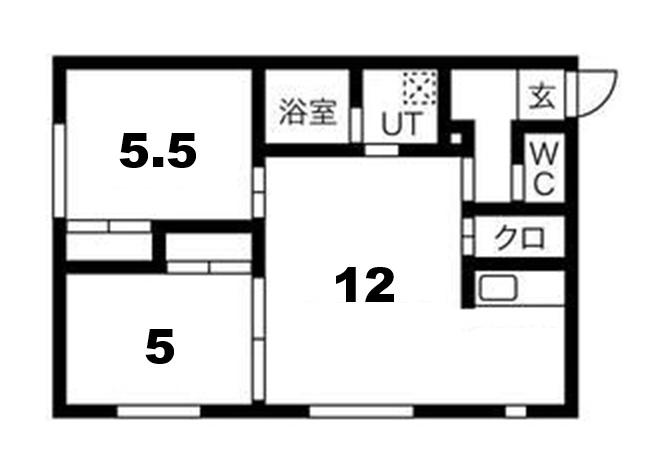 クラシックブルー(2LDK/2階)の間取り写真