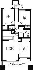 ダイアパレスアルティスタ長町公園(3LDK/3階)の間取り写真