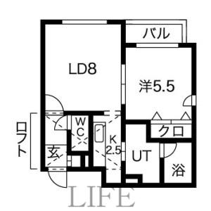 ボーンビルドII(1LDK/4階)の間取り写真