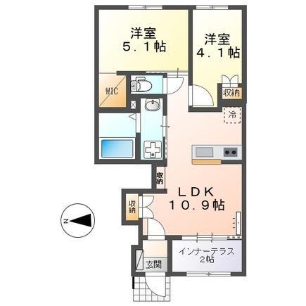 ユニバース(2LDK/1階)の間取り写真