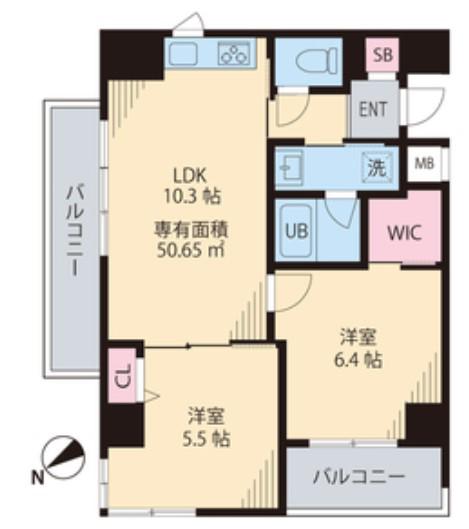 TRESVIA(2LDK/2階)の間取り写真