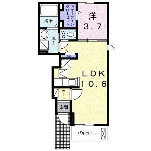 グランシーダ ゼロ(1LDK/1階)の間取り写真