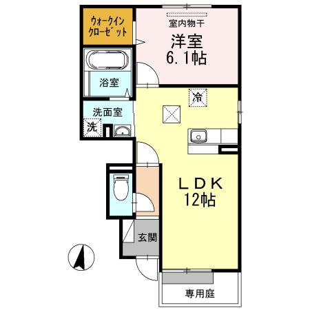 M・K3(1LDK/1階)の間取り写真