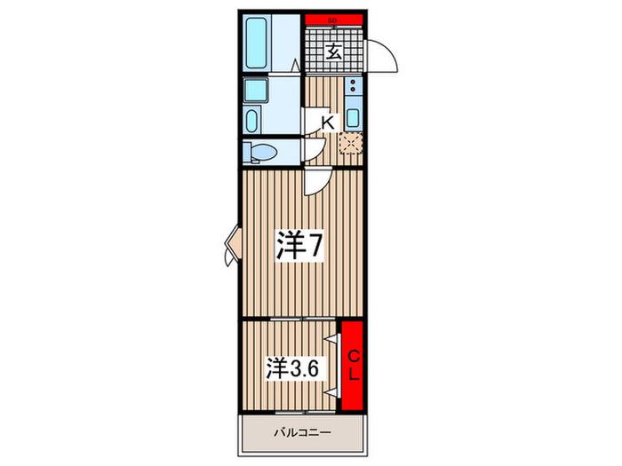 上小町ルピア(2K/2階)の間取り写真