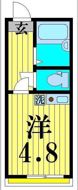 エスポワール北綾瀬(ワンルーム/2階)の間取り写真