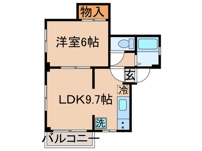 MERIDIAN V(1LDK/2階)の間取り写真