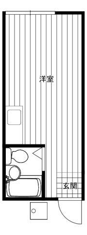 グリーンヒル鶴川(ワンルーム/1階)の間取り写真