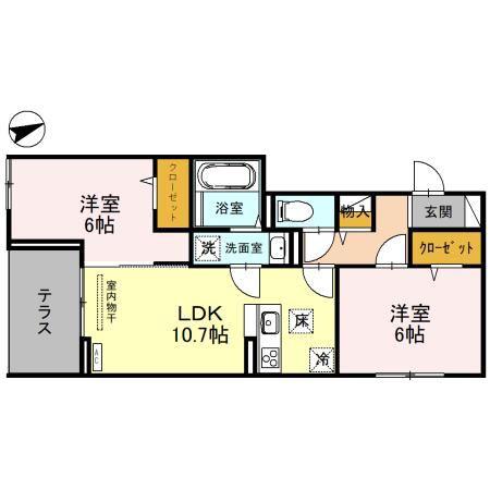 リビエール(2LDK/1階)の間取り写真