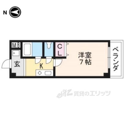 サンハイツ大新(1K/2階)の間取り写真