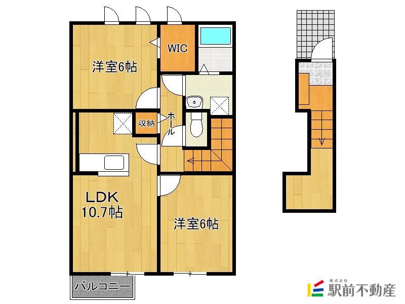 ルミエールコートI(2LDK/2階)の間取り写真