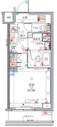 クレヴィスタ浮間舟渡(1K/4階)の間取り写真