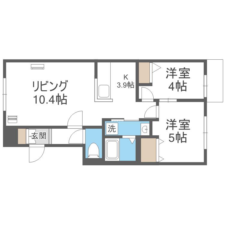 NRJニシオカ(2LDK/3階)の間取り写真
