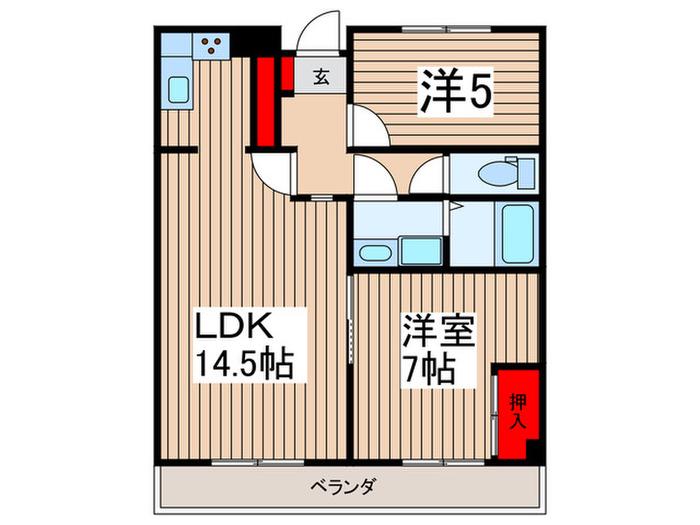 プロスピリティー飯能(2LDK/3階)の間取り写真