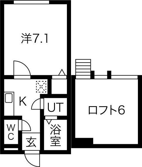 ALPHA STAGE APM(1K/1階)の間取り写真