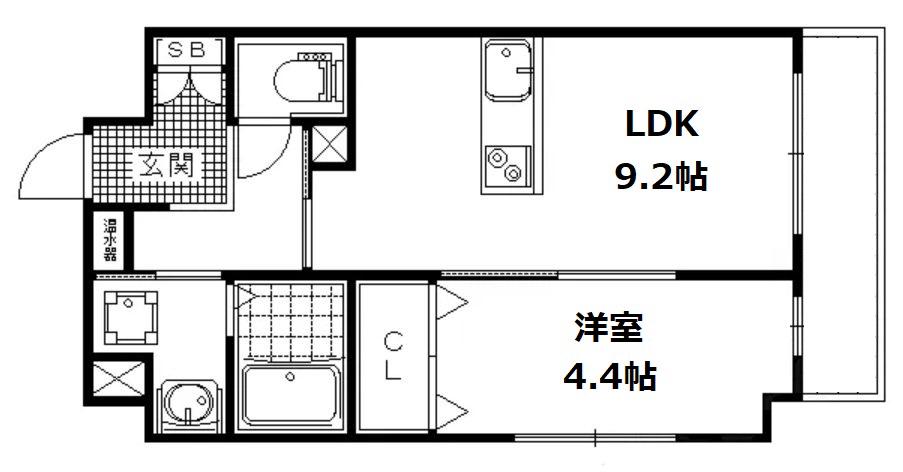 インサイトコート椥辻(1LDK/4階)の間取り写真