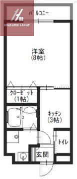 グローパレス湯里(1K/1階)の間取り写真