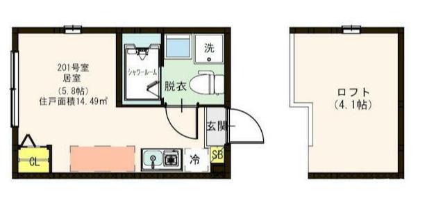 ハーモニーテラス柳原V(ワンルーム/1階)の間取り写真