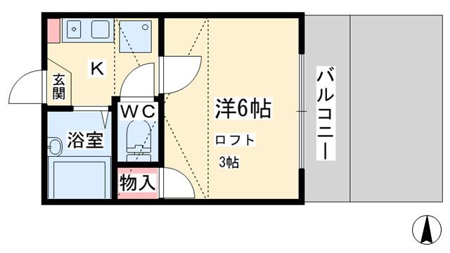 エスペランサ花園I(1K/1階)の間取り写真